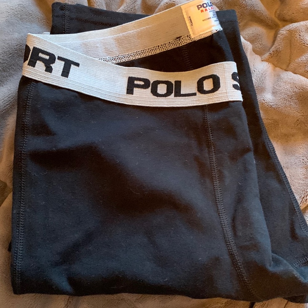 2pairs of xl 40-42 polo sport spandex boxer briefs. 1 brand new 1 wore once